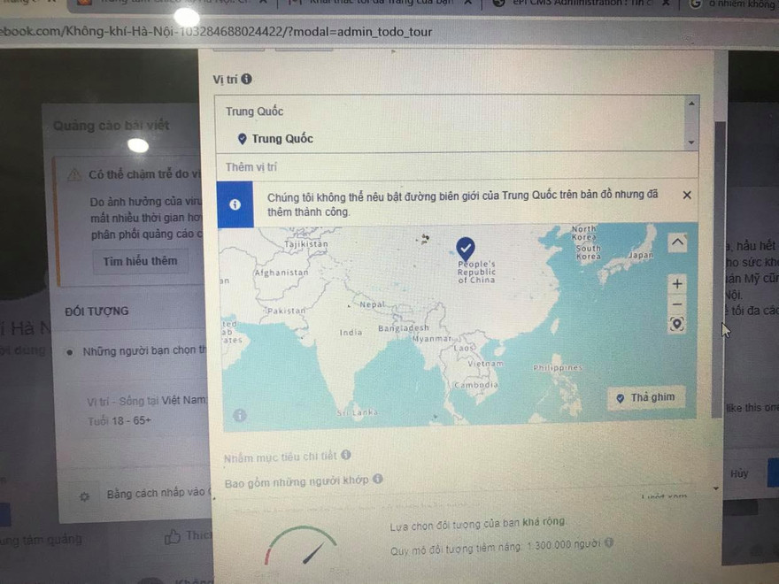 Facebook đưa quần đảo Hoàng Sa, Trường Sa ra khỏi bản đồ cả Việt Nam và Trung Quốc. 