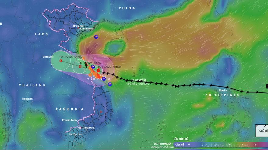 Trong ngày hôm nay, bão mở rộng ảnh hưởng lên các tỉnh Bắc Trung Bộ và đồng bằng Bắc Bộ.