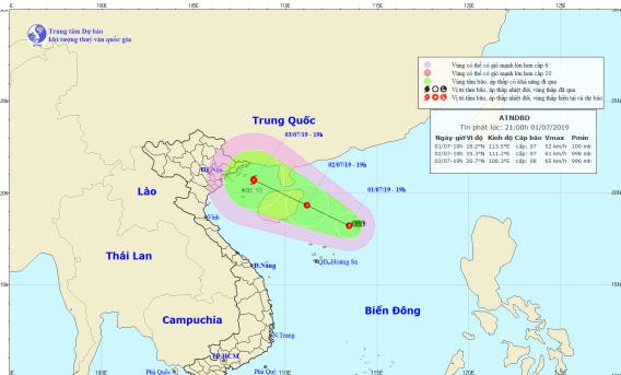 Dự báo đường đi và vùng ảnh hưởng của ATNĐ