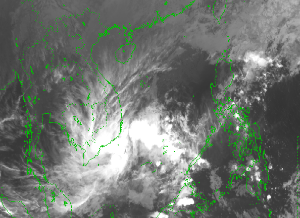 Vùng mây gây mưa cho các tỉnh Nam Bộ và Nam Trung Bộ.