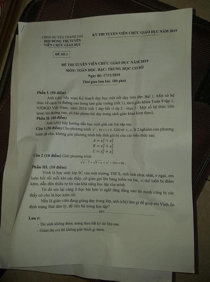 Giáo viên Hà Nội mất 3 giờ chờ đợi đề thi viên chức 