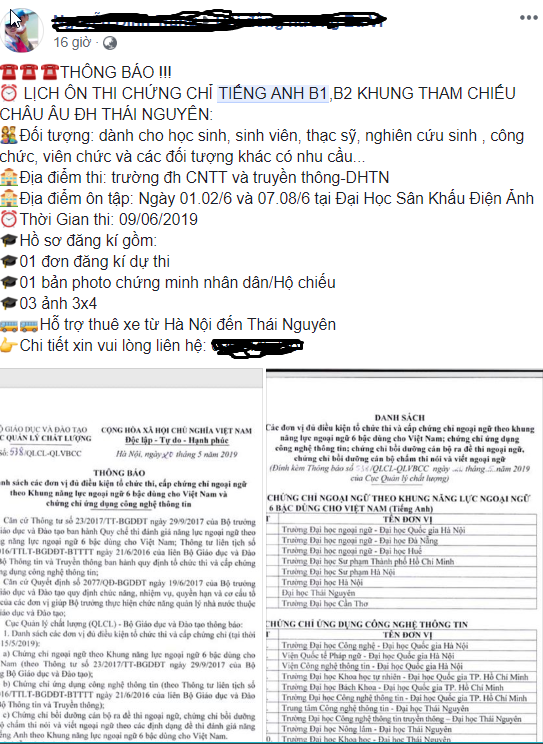 ĐH Thái Nguyên hoãn thi đánh giá năng lực tiếng Anh vì tin đồn tiêu cực