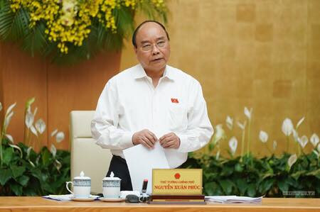 Thủ tướng Nguyễn Xuân Phúc phát biểu kết luận phiên họp Chính phủ thường kỳ tháng 5/2019. Ảnh: Cổng Thông tin Chính phủ