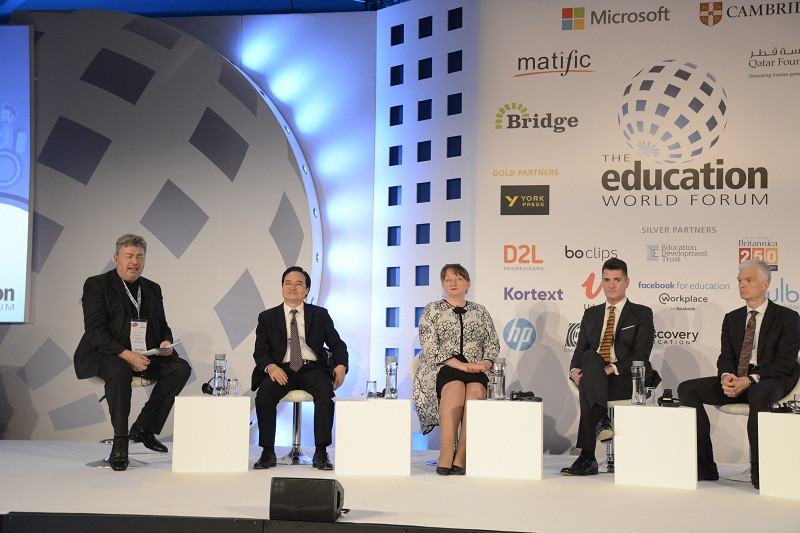 Bộ trưởng Phùng Xuân Nhạ đã có bài phát biểu ấn tượng trước hơn 550 đại biểu tham dự Diễn đàn giáo dục thế giới.