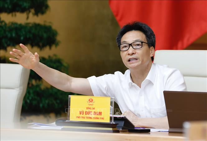 Phó Thủ tướng Vũ Đức Đam chủ trì cuộc họp chiều 4/8.Ảnh: Dương Giang/TTXVN