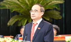 Ông Nguyễn Thiện Nhân phát biểu trong phiên làm việc trù bị Đại hội Đảng bộ TPHCM khóa XI sáng 14/10