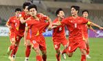 U23 Việt Nam ăn mừng bàn thắng.