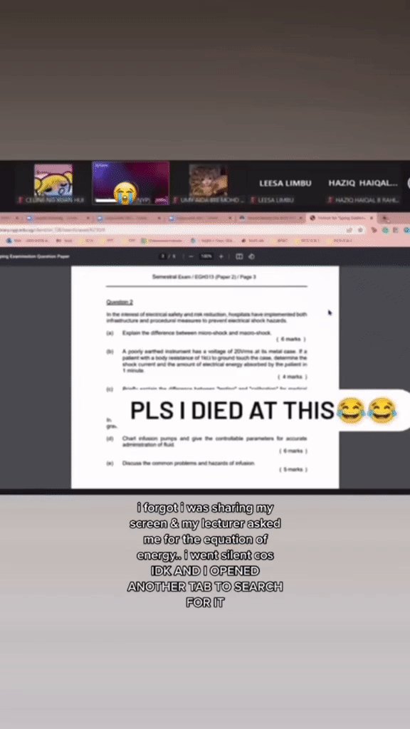 Cuống cuồng tra Google trong khi đang chia sẻ màn hình. Ảnh: Aida.