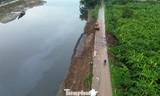 Tuyến đê ở Hà Nội sạt lở, nứt toác nhiều vị trí