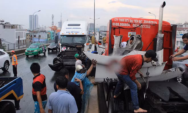 Hiện trường vụ tai nạn.