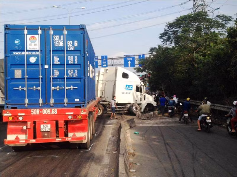 Hiện trường vụ tai nạn.