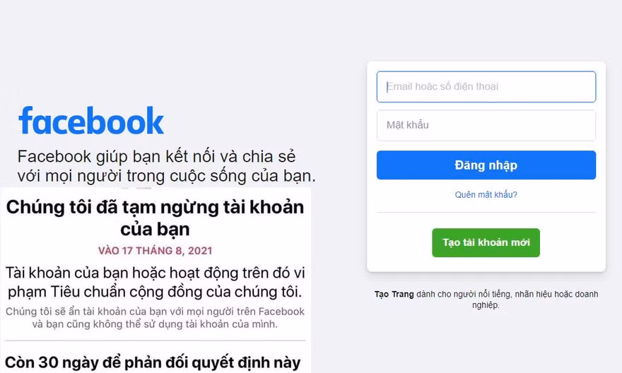 Nhiều tài khoản bị khoá trong đêm 17/8.