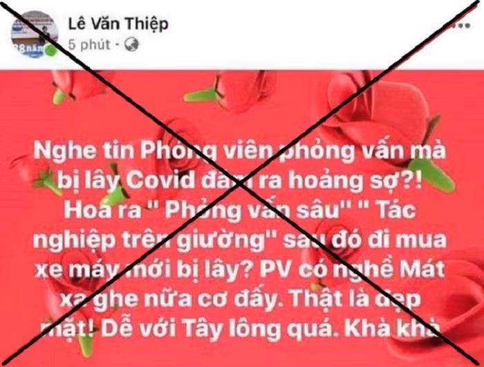 Nội dung được đăng tải trên tài khoản Facebook Lê Văn Thiệp. Ảnh chụp màn hình của VTC News