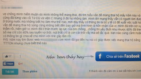 Nhiều cặp hiếm muộn liều lĩnh tìm người mang thai hộ trên mạng.