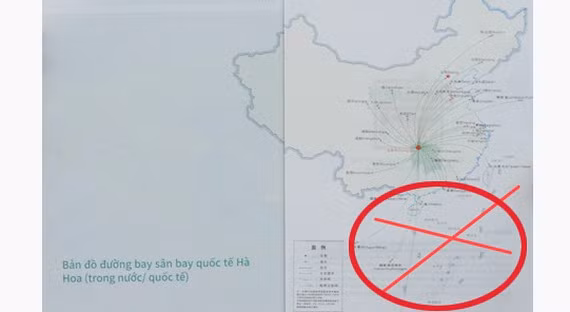 Tài liệu thông tin du lịch do Trung Quốc cung cấp có in "đường lưỡi bò" phi pháp