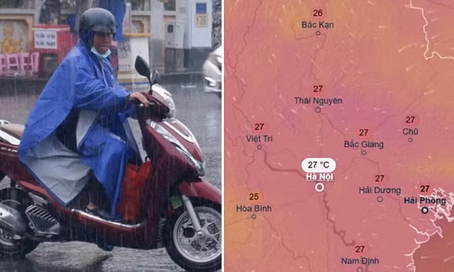 Thời tiết Hà Nội có mưa dông rải rác do ảnh hưởng không khí lạnh yếu