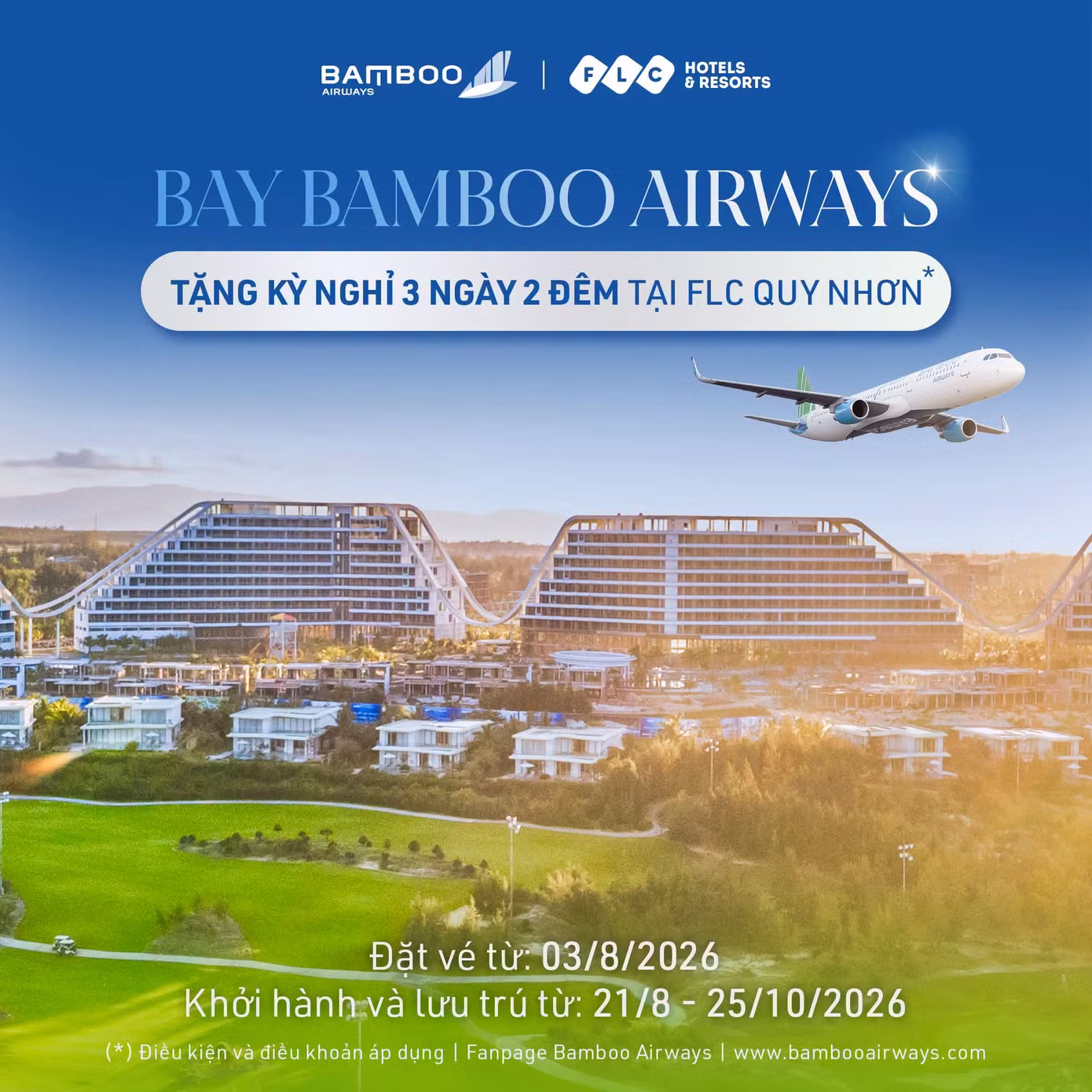 Bamboo Airways tri ân hành khách với kỳ nghỉ 3 ngày 2 đêm tại FLC Quy Nhơn.