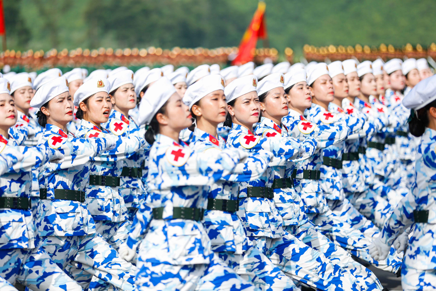Quân phục mới của khối Nữ sĩ quan Quân y. Ảnh: Dương Duy/VTV. quan-y.jpg