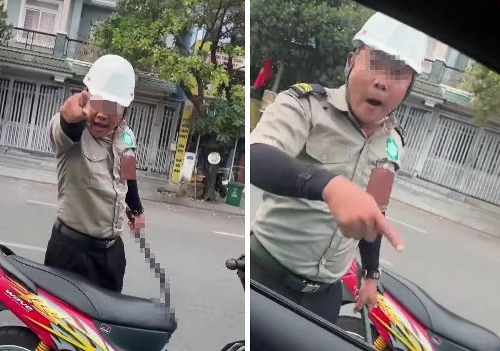 Bảo vệ khu đô thị cầm hung khí thách thức tài xế ô tô ở TPHCM