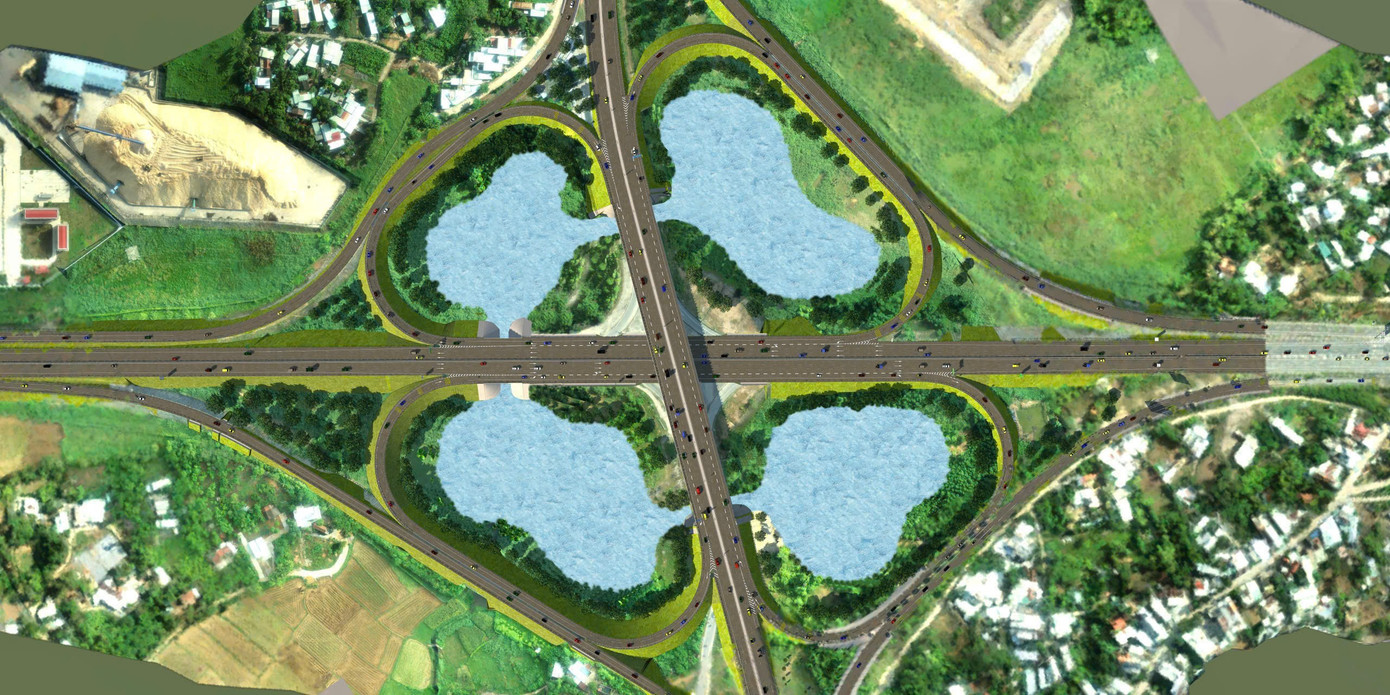 Hiện trạng nút giao thông và phối cảnh dự án sau khi hoàn thành.