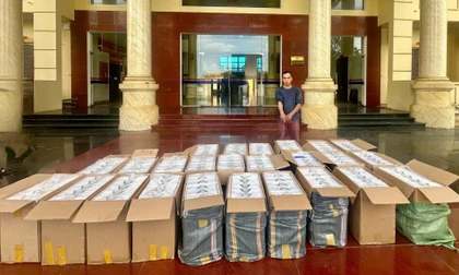 Bắt giữ tài xế vận chuyển 12.500 bao thuốc lá lậu 