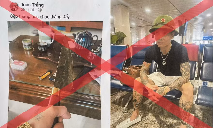 Gã 'giang hồ mạng' cầm kiếm đuổi người bật khóc khi bị cảnh sát bắt giữ