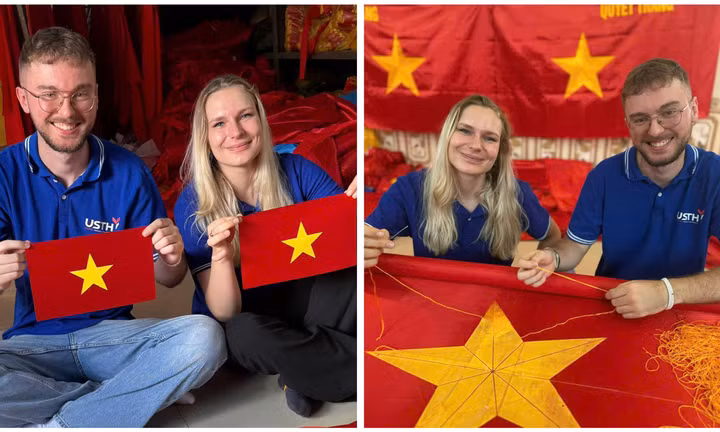 Từ giảng đường đến nơi làm ra những lá cờ Việt Nam: Trải nghiệm khó quên của sinh viên quốc tế
