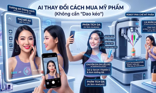 Không cần 'dao kéo': AI đang thay đổi cách chúng ta mua mỹ phẩm