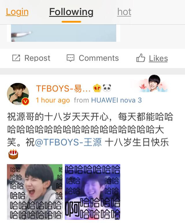 Dịch Dương Thiên Tỉ chúc “có tâm” với loạt ảnh dìm.(Ảnh: weibo) Dịch Dương Thiên Tỉ chúc “có tâm” với loạt ảnh dìm.(Ảnh: weibo)