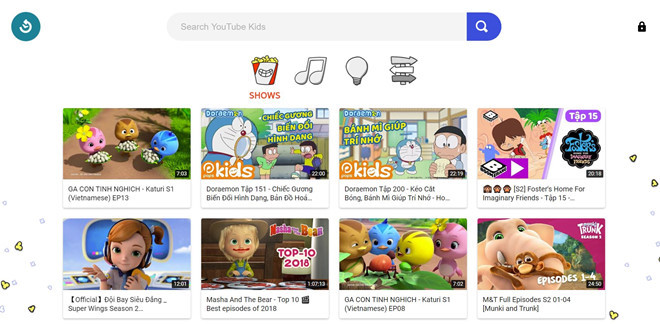 YouTube Kids có thêm phiên bản web. Ảnh: chụp màn hình. YouTube Kids có thêm phiên bản web. Ảnh: chụp màn hình.