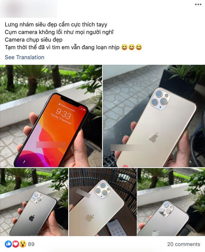Anh Phúc chia sẻ hình ảnh trên tay những mẫu iPhone 11 và iPhone 11 Pro mới nhất trên Facebook cá nhân của mình. (Ảnh: Vũ Bồ Phúc) Anh Phúc chia sẻ hình ảnh trên tay những mẫu iPhone 11 và iPhone 11 Pro mới nhất trên Facebook cá nhân của mình. (Ảnh: Vũ Bồ Phúc)
