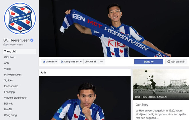 Hình ảnh Văn Hậu được Heerenveen chọn làm ảnh bìa. Ảnh: Chụp màn hình. Hình ảnh Văn Hậu được Heerenveen chọn làm ảnh bìa. Ảnh: Chụp màn hình.
