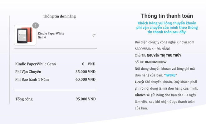 Thông tin chuyển khoản được trang web lừa đảo niêm yết rõ ràng. Thông tin chuyển khoản được trang web lừa đảo niêm yết rõ ràng.