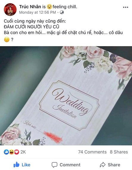 Dòng trạng thái gây tò mò của Trúc Nhân. Dòng trạng thái gây tò mò của Trúc Nhân.