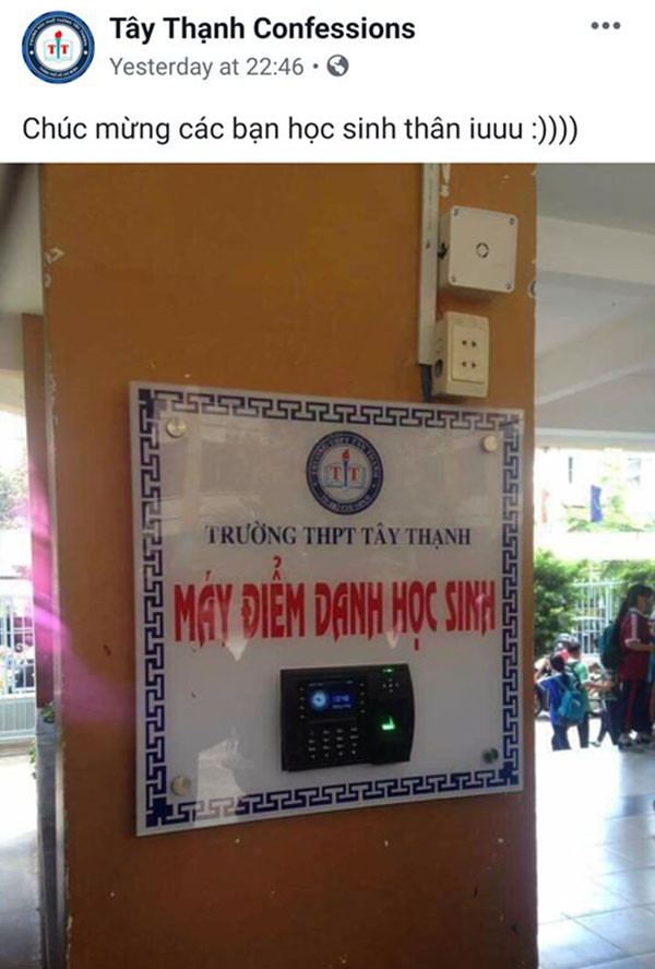 Trường Tây Thạnh là ngôi trường tiếp theo sử dụng máy điểm danh bằng vân tay. Trường Tây Thạnh là ngôi trường tiếp theo sử dụng máy điểm danh bằng vân tay.
