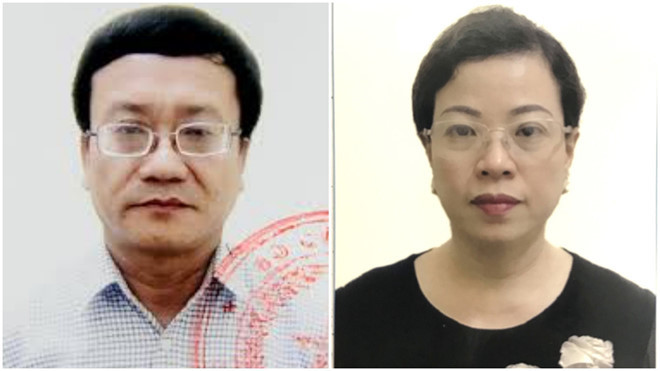 Ông Nguyễn Quang Vinh (trái) và bà Diệp Thị Hồng Liên (phải) bị khai trừ ra khỏi Đảng. Ảnh: Bộ Công an. Ông Nguyễn Quang Vinh (trái) và bà Diệp Thị Hồng Liên (phải) bị khai trừ ra khỏi Đảng. Ảnh: Bộ Công an.