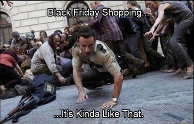 Cảnh tượng này mô tả không hề quá về chuyện mua sắm ngày Black Friday. Cảnh tượng này mô tả không hề quá về chuyện mua sắm ngày Black Friday.