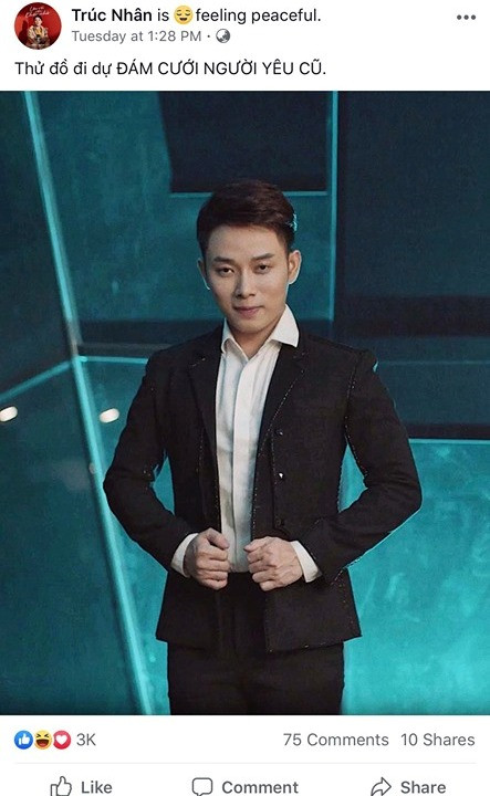 Sau khi tham khảo xong thì anh chàng lại tiếp tục khoe đang thử đồ để đi dự đám cưới với bộ vest lịch lãm cũng như ẩn ý về dàn "người đẹp" xuất hiện cùng. Sau khi tham khảo xong thì anh chàng lại tiếp tục khoe đang thử đồ để đi dự đám cưới với bộ vest lịch lãm cũng như ẩn ý về dàn "người đẹp" xuất hiện cùng.