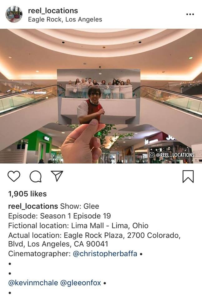Ảnh chụp tại Trung tâm thương mại Lima - Cảnh trong show Glee - Ảnh: @Reel Locations