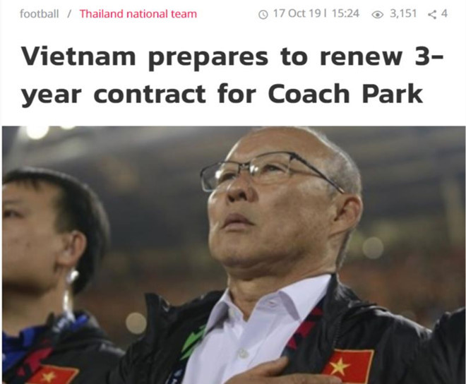 Báo chí Thái Lan rất quan tâm đến tương lai của ông Park Hang-seo. Báo chí Thái Lan rất quan tâm đến tương lai của ông Park Hang-seo.