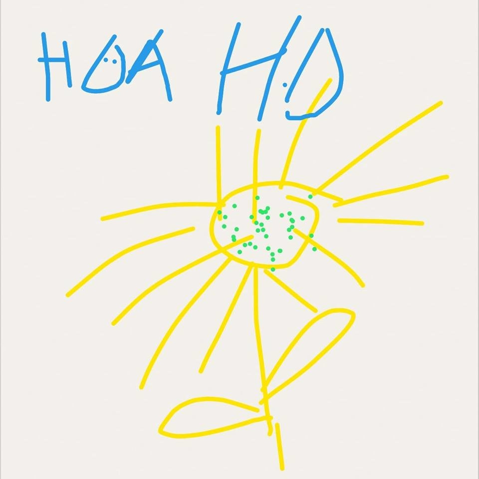 Vẽ hoa dướng dương nhưng phải chú thích cẩn thận sợ mọi người nhận không ra. Vẽ hoa dướng dương nhưng phải chú thích cẩn thận sợ mọi người nhận không ra.