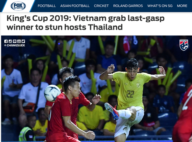 Bài viết của Gabriel Tan trên trang FOX Sports. Ảnh: CHỤP MÀN HÌNH. Bài viết của Gabriel Tan trên trang FOX Sports. Ảnh: CHỤP MÀN HÌNH.