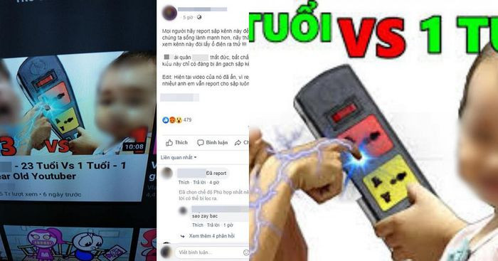 Bài đăng kêu gọi report kênh YouTube dạy trẻ em “troll” người lớn bằng cách sử dụng ổ điện. (Ảnh: Internet) Bài đăng kêu gọi report kênh YouTube dạy trẻ em “troll” người lớn bằng cách sử dụng ổ điện. (Ảnh: Internet)
