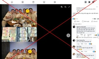 Lật tẩy chiêu dựng ảnh CSGT ăn mừng với cọc tiền 