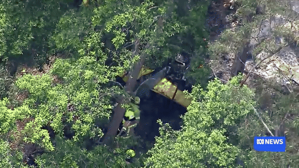 Hiện trường vụ tai nạn máy bay khiến 3 người tử vong. Ảnh: Cắt từ clip của 7NEWS. Hiện trường vụ tai nạn máy bay khiến 3 người tử vong. Ảnh: Cắt từ clip của 7NEWS.