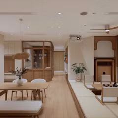 Căn hộ 106m2 với không gian, tông màu ấm áp nhẹ nhàng