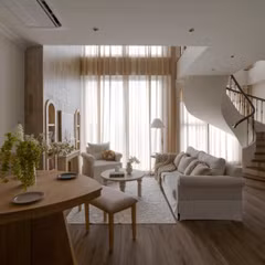 Căn hộ duplex trong trẻo với bảng 'màu ban mai'