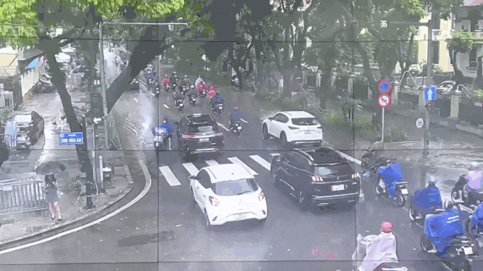 Kinh hoàng khoảng khắc cây xà cừ cổ thụ đổ đè bẹp ô tô đang đi trên đường Trần Phú