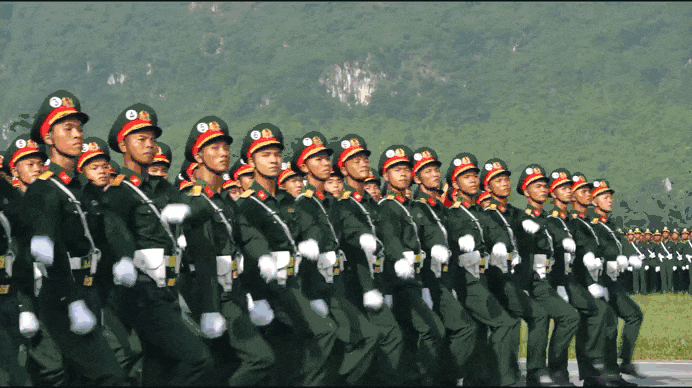 Đại tướng Nguyễn Tân Cương thị sát tổng hợp luyện diễu binh của lực lượng vũ trang