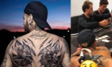 Neymar xăm mình khi đang đánh bài poker với bạn bè.